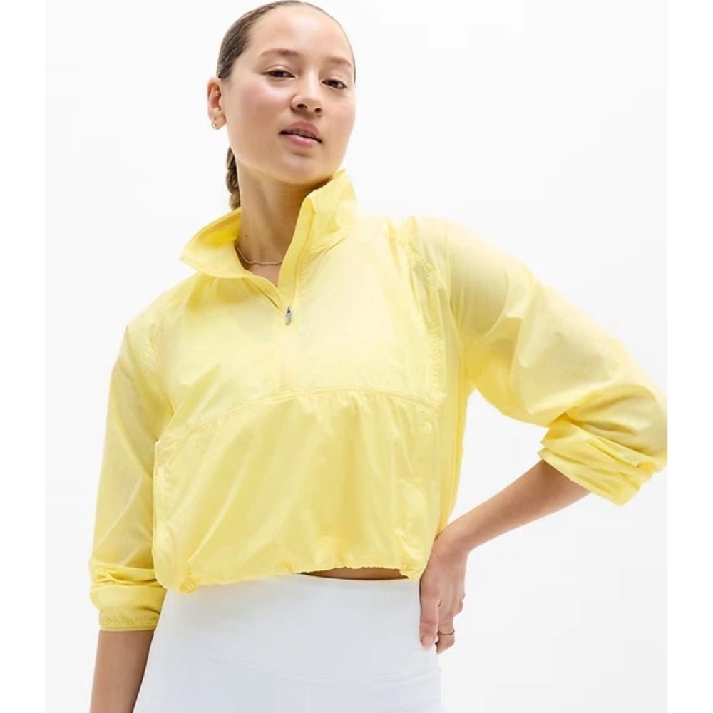 Athleta Expedition Packable Popover Jacket Yellow Women's Large‎ NEW